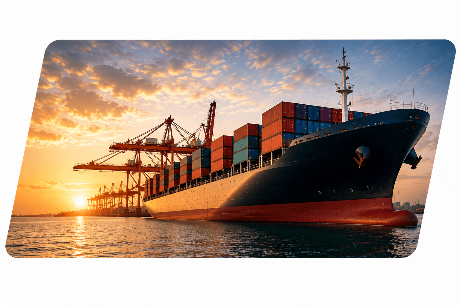 Export cargo ship at port