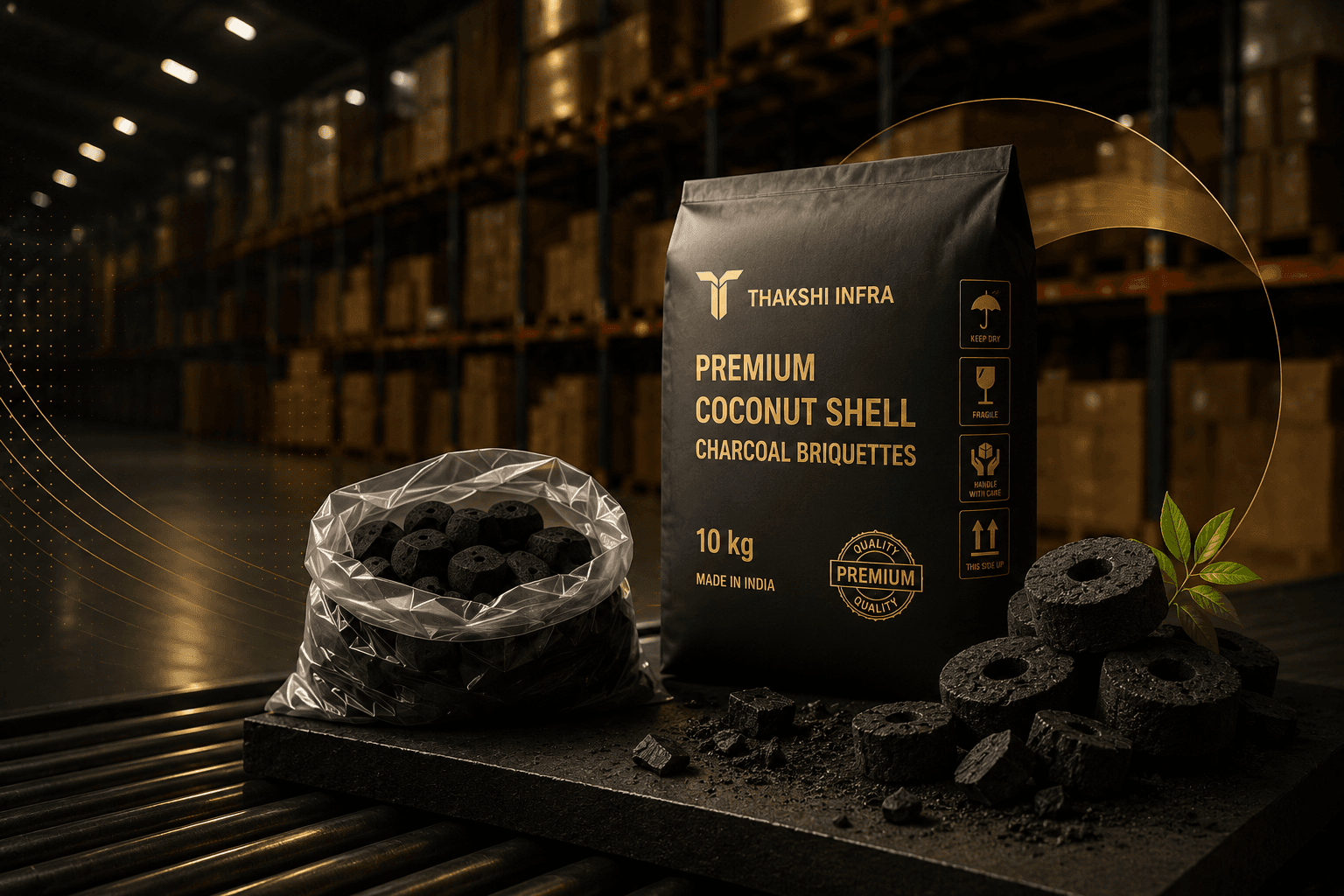 Warehousing and premium packed charcoal